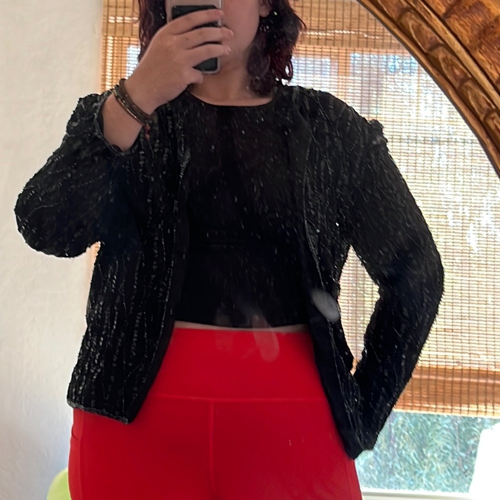 J.M.C M black lined beaded jacket